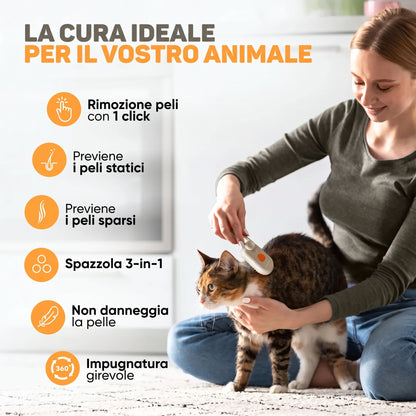 PurrMist™ - La Spazzola a Vapore per una Cura Completa del Pelo