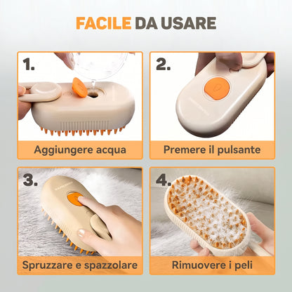 PurrMist™ - La Spazzola a Vapore per una Cura Completa del Pelo
