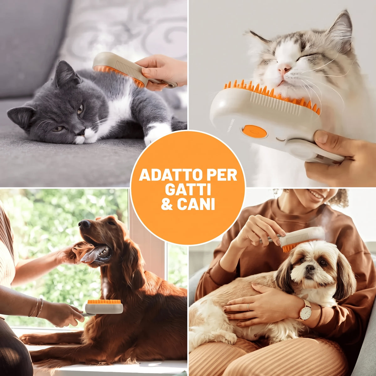 PurrMist™ - La Spazzola a Vapore per una Cura Completa del Pelo